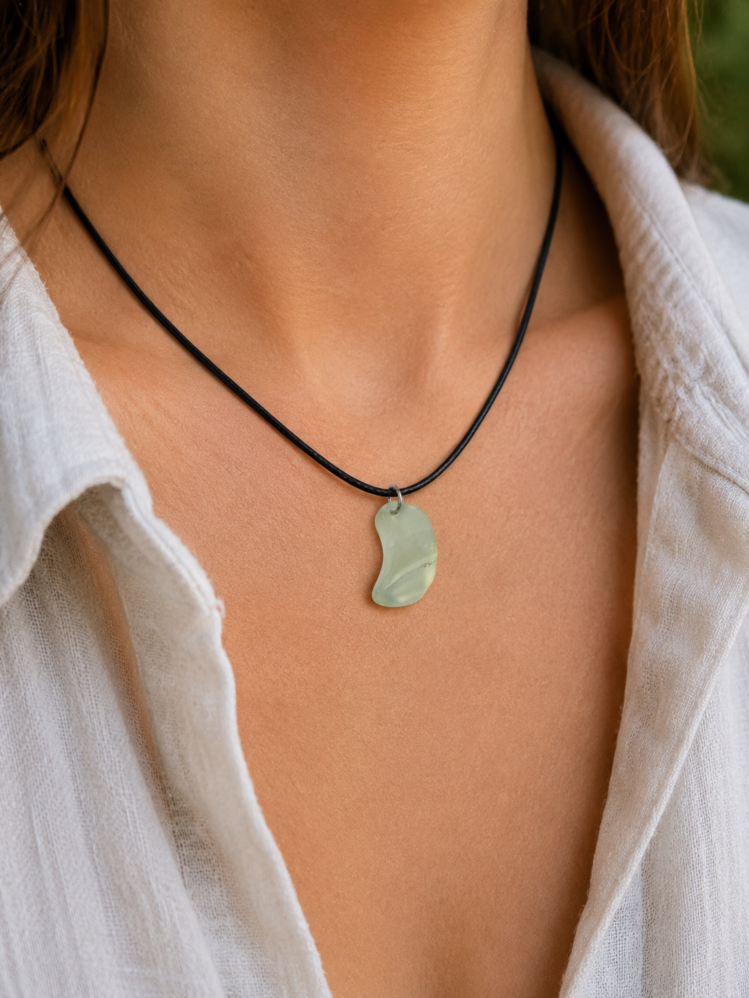 Victorian Uranium Glass Pendant Necklace | Handcrafted Reclaimed Uranium Glass Jewellery