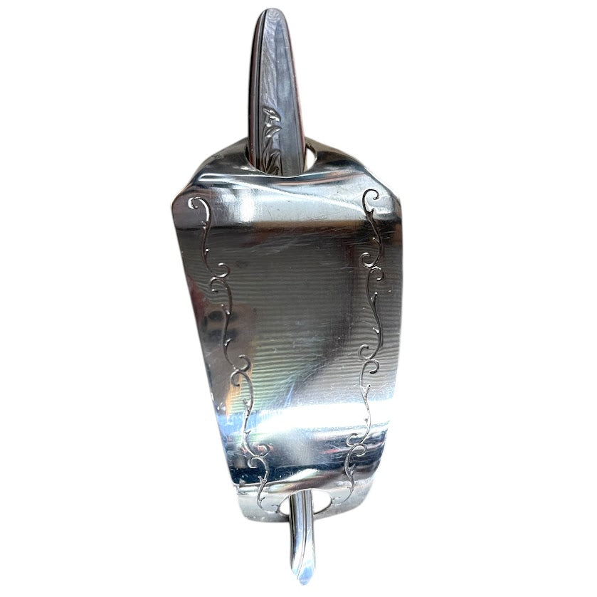 Fabulous upcycled vintage cutlery Celtic style silver plated hair clip barette