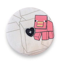 Load image into Gallery viewer, Upcycled double sided round padded playing card holder for kids or adults MINECRAFT
