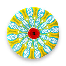 Load image into Gallery viewer, Upcycled double sided round padded playing card holder for kids or adults FLOWER &amp; BIRDS
