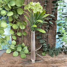 Load image into Gallery viewer, Beautiful upcycled silver plated steampunk style bud vase handmade from vintage cutlery
