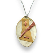 Load image into Gallery viewer, ARTISAN&#39;S CHOICE: upcycled repurposed silver plate &amp; copper pendant necklace
