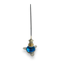 Load image into Gallery viewer, Gorgeous and unique upcycled silver plate and crystal incense stick holder
