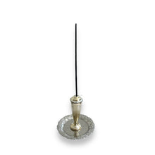 Load image into Gallery viewer, Gorgeous and unique upcycled small silver plate incense stick holder
