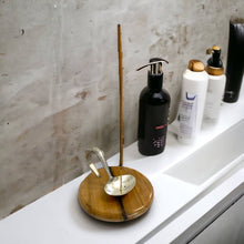 Load image into Gallery viewer, Gorgeous and unique upcycled wood &amp; silver plate incense stick holder
