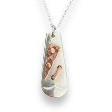 Load image into Gallery viewer, ARTISAN&#39;S CHOICE: upcycled repurposed silver plated copper abstract necklace
