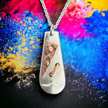 Load image into Gallery viewer, ARTISAN&#39;S CHOICE: upcycled repurposed silver plated copper abstract necklace
