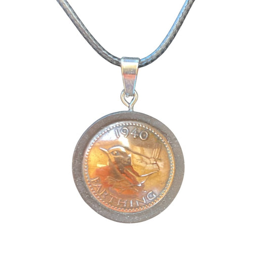 Upcycled & repurposed 1940 Australian farthing pendant