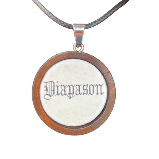 Stunning upcycled repurposed organ stop pendant
