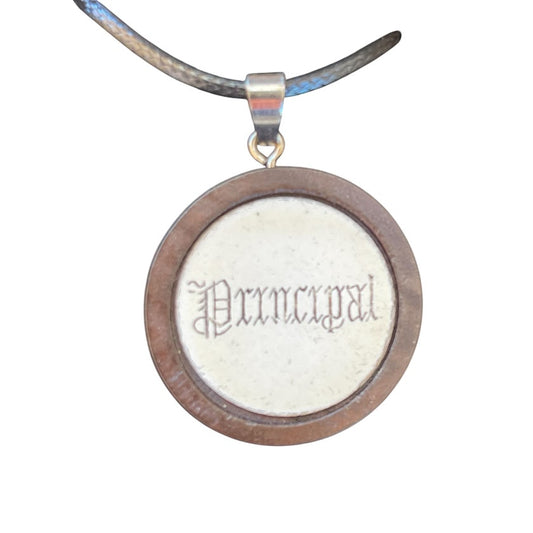 Stunning upcycled repurposed organ stop pendant