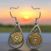 Load image into Gallery viewer, Upcycled &amp; repurposed bullet case end earrings
