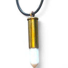 Load image into Gallery viewer, Upcycled &amp; repurposed bullet pendent with semi precious stone
