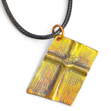 Load image into Gallery viewer, Upcycled &amp; repurposed lovely abstract copper cross
