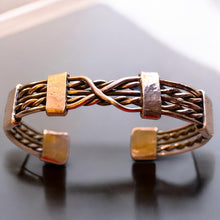 Load image into Gallery viewer, Upcycled and repurposed twisted copper wire bracelet
