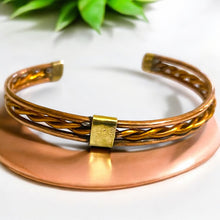 Load image into Gallery viewer, Upcycled and repurposed twisted copper wire bracelet
