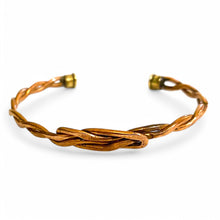 Load image into Gallery viewer, Upcycled and repurposed twisted copper knot wire bracelet
