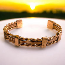 Load image into Gallery viewer, Upcycled and repurposed twisted copper wire bracelet
