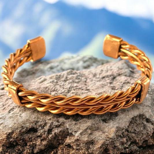 Upcycled and repurposed twisted copper wire bracelet