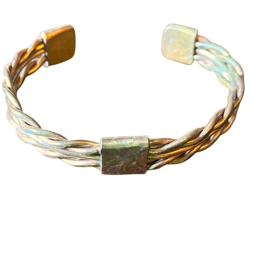 Upcycled and repurposed twisted copper wire bracelet