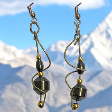 Load image into Gallery viewer, Upcycled repurposed wire and bead earings
