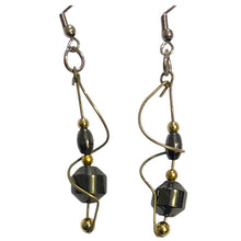 Load image into Gallery viewer, Upcycled repurposed wire and bead earings

