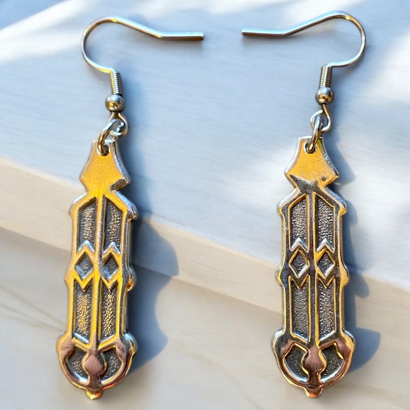 Upcycled repurposed vintage silver plate spoon end earings
