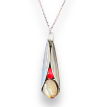 Load image into Gallery viewer, Stunning upcycled repurposed silver plated &amp; glass beads pendant necklace made from vintage spoon
