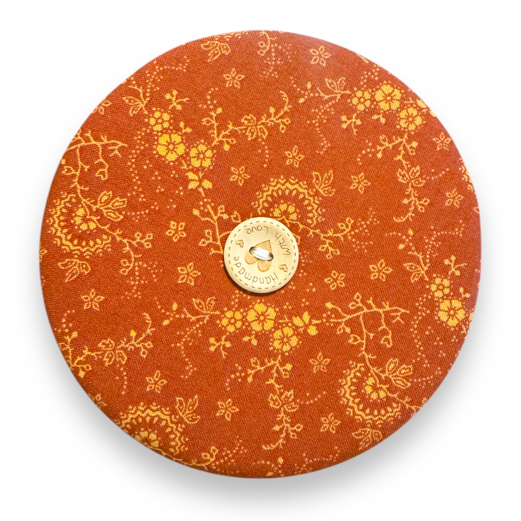 Upcycled double sided round padded playing card holder for kids or adults AUTUMN COLOURS