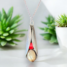 Load image into Gallery viewer, Stunning upcycled repurposed silver plated &amp; glass beads pendant necklace made from vintage spoon
