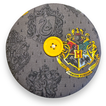 Load image into Gallery viewer, Upcycled double sided round padded playing card holder for kids or adults WIZARD HOUSE
