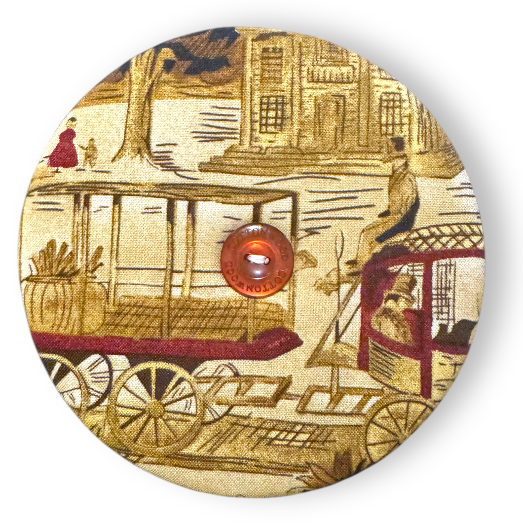Upcycled double sided round padded playing card holder for kids or adults OLDE WORLD CARRIAGE