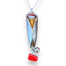 Load image into Gallery viewer, Stunning upcycled repurposed silver plated &amp; glass beads pendant necklace made from vintage spoon
