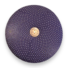 Load image into Gallery viewer, Upcycled double sided round padded playing card holder for kids or adults TRAINS
