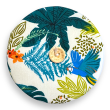 Load image into Gallery viewer, Upcycled double sided round padded playing card holder for kids or adults FROG
