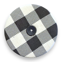 Load image into Gallery viewer, Upcycled double sided round padded playing card holder for kids or adults BLUE TEDDIES
