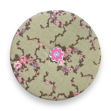 Load image into Gallery viewer, Upcycled double sided round padded playing card holder for kids or adults VINTAGE TEDDIES
