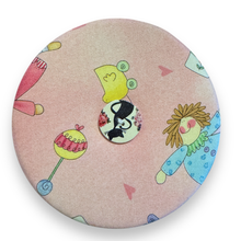 Load image into Gallery viewer, Upcycled double sided round padded playing card holder for kids or adults PINK TOYS
