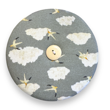 Load image into Gallery viewer, Upcycled double sided round padded playing card holder for kids or adults GAMER GULLS
