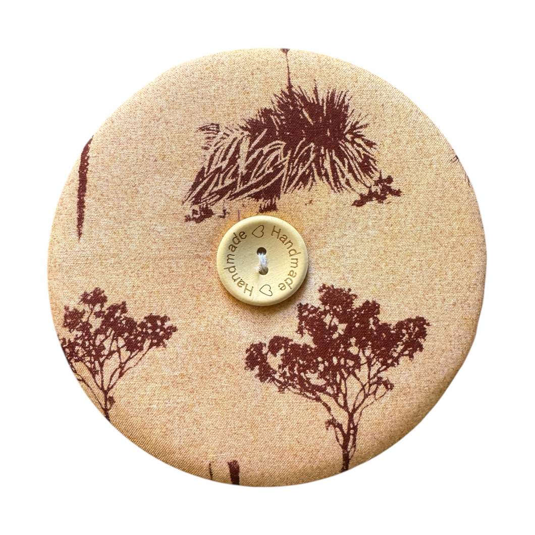 Upcycled double sided round padded playing card holder for kids or adults TREES & PLANTS