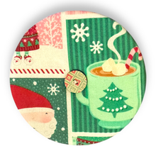 Load image into Gallery viewer, Upcycled double sided round padded playing card holder for kids or adults CHRISTMAS
