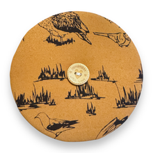 Load image into Gallery viewer, Upcycled double sided round padded playing card holder for kids or adults SLEEPY PUPPIES
