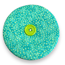 Load image into Gallery viewer, Upcycled double sided round padded playing card holder for kids or adults HONEY BEES

