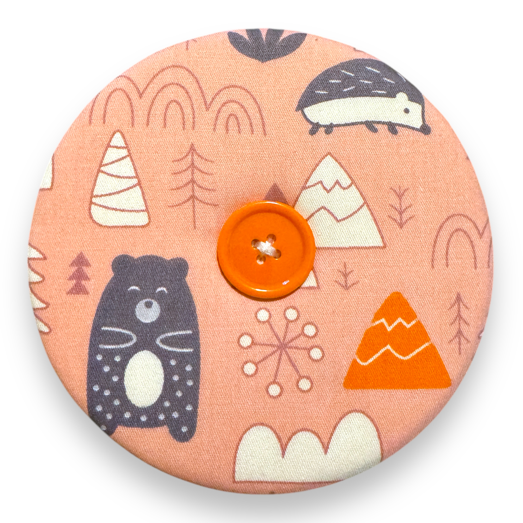 Upcycled double sided round padded playing card holder for kids or adults BEARS & HOGS
