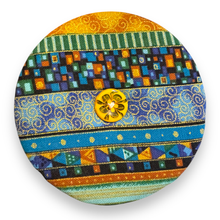 Load image into Gallery viewer, Upcycled double sided round padded playing card holder for kids or adults SLINKY DOG
