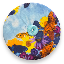 Load image into Gallery viewer, Upcycled double sided round padded playing card holder for kids or adults OWLS
