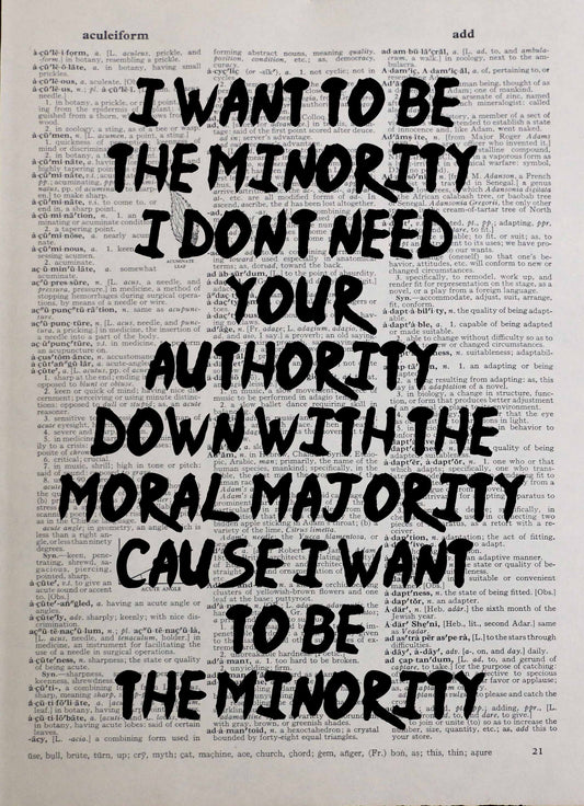 Minority GREEN DAY song lyrics personalised customisable vintage dictionary print