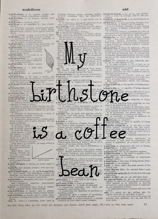 COFFEE personalised customisable inspirational quote vintage dictionary print