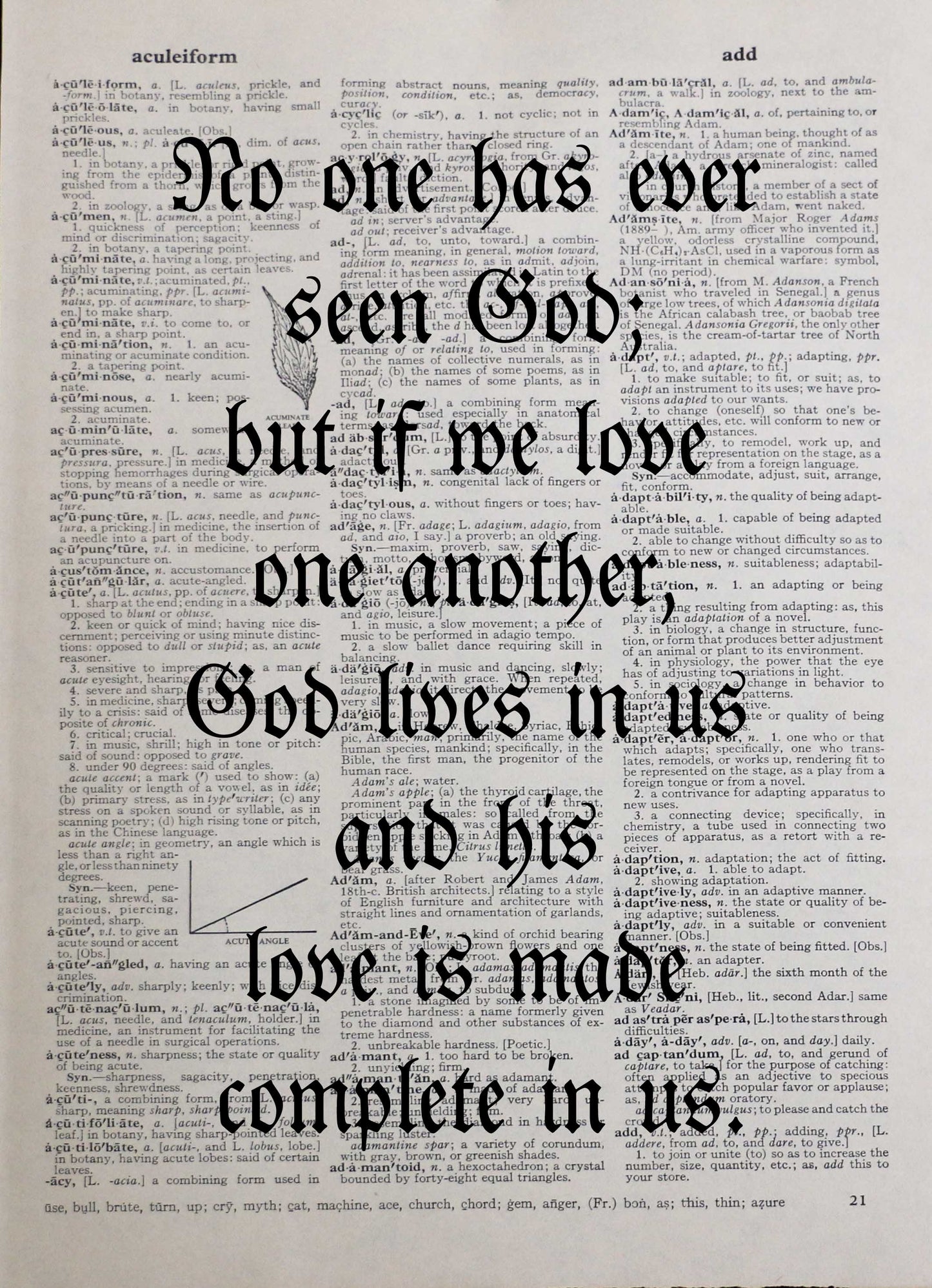 GOD religious personalised customisable inspirational quote vintage dictionary print