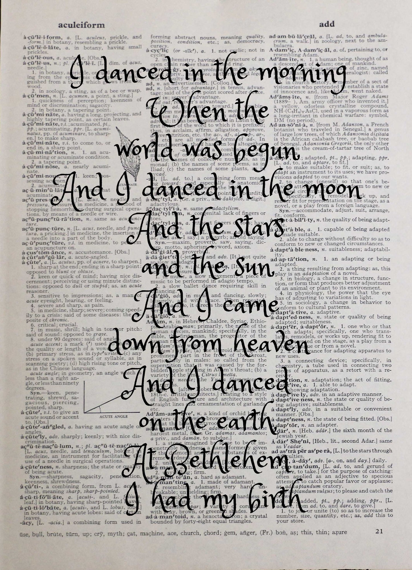 LORD OF THE DANCE wedding personalised customisable inspirational quote vintage dictionary print