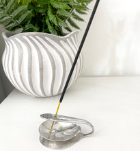 Load image into Gallery viewer, Gorgeous and unique upcycled small silver plate incense stick holder
